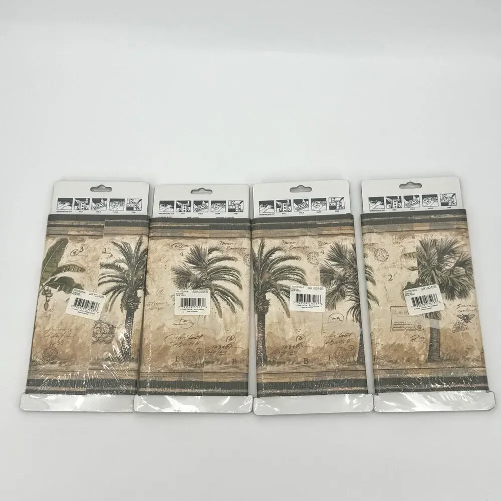 4 VTG Expressions Prepasted Wallpaper Border Palm Trees SB10245B Tropical